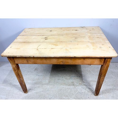 575 - PINE KITCHEN TABLE WITH DRAWER 122cm x 81cm