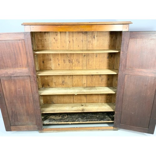 532 - MAHOGANY DOUBLE CUPBOARD 152cm TALL