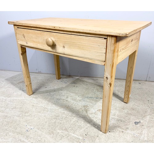 566 - PINE  TABLE WITH DRAWER 92cm x 45cm