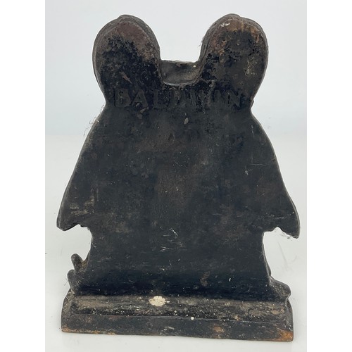 374 - CAST IRON DOOR PORTER APPROX 20 CM TALL