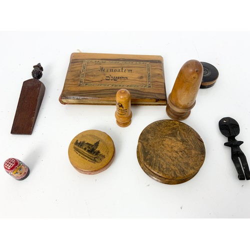 294 - COLLECTION OF MISCELLANEOUS TREEN INCLUDING MAUCHLINE WARE