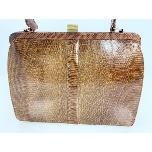 315 - CIRCA 1970S MAPPIN & WEBB LIZARD SKIN HANDBAG