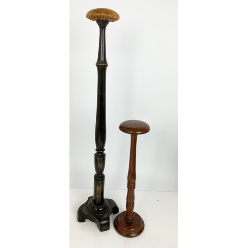 293 - TREEN INCLUDING INLAID DISH, MIRROR ON STAND AND HAT STANDS