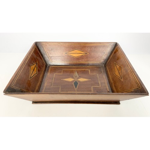 293 - TREEN INCLUDING INLAID DISH, MIRROR ON STAND AND HAT STANDS