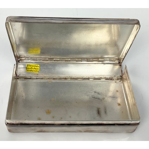 366 - SILVER PLATED EDWARDIAN HUNT SANDWICH BOX