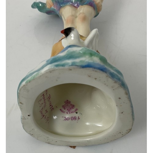 101 - ROYAL WORCESTER F G DOUGHTY SEABREEZE FIGURE SHAPE 3008 PUCE MARK