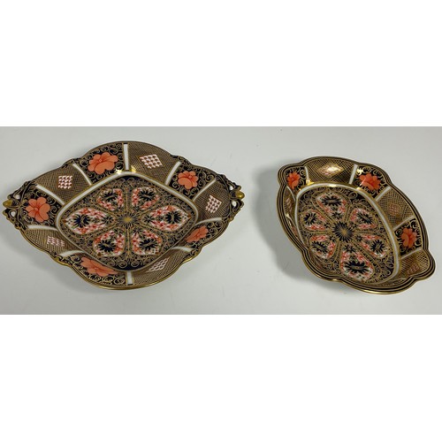 159 - TWO ROYAL CROWN DERBY 1128 IMARI DISHES