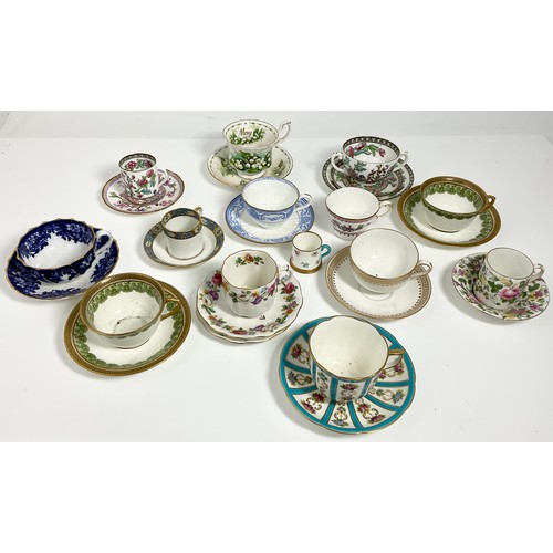 167 - MISC CUPS AND SAUCERS INCLUDING ROYAL DOLTON, ROYAL WORCESTER, COPLAND, WEDGEWOOD