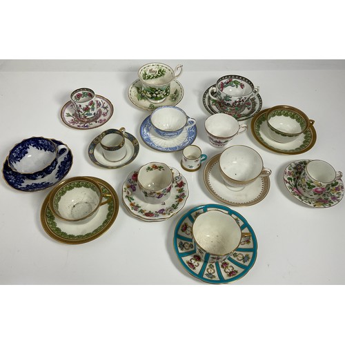 167 - MISC CUPS AND SAUCERS INCLUDING ROYAL DOLTON, ROYAL WORCESTER, COPLAND, WEDGEWOOD