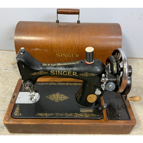 378 - CASED SINGER SEWING MACHINE AND CASED SMYTH CORONA TYPEWRITER