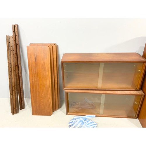 502 - A SELECTION OF MID-CENTURY TEAK MODULAR CUPBOARD AND SHELVING BELIEVED TO BE DANISH PS