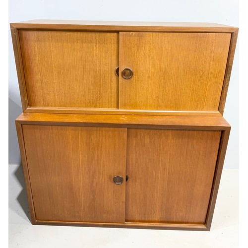 502 - A SELECTION OF MID-CENTURY TEAK MODULAR CUPBOARD AND SHELVING BELIEVED TO BE DANISH PS