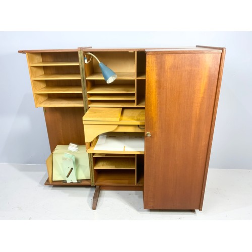 450 - IN THE MANNER OF NEWCRAFT ‘HOME OFFICE’ TEAK FOLDING COMPACTUM DESK 1960S