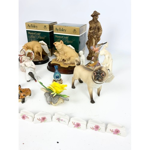 105 - FIGURINES AND MODELS INC AYNSLEY, ROYAL WORCESTER ETC