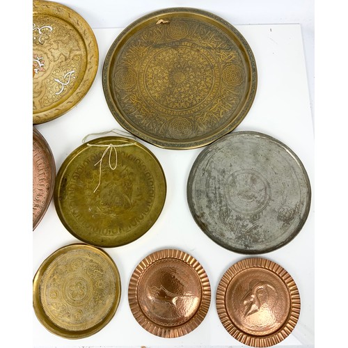 260 - COPPER AND BRASS TRAYS, PLATTERS ETC