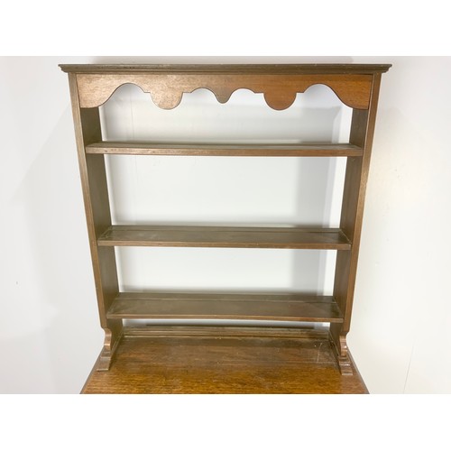 537 - OAK DRESSER WITH PLATE RACK 201cm TALL