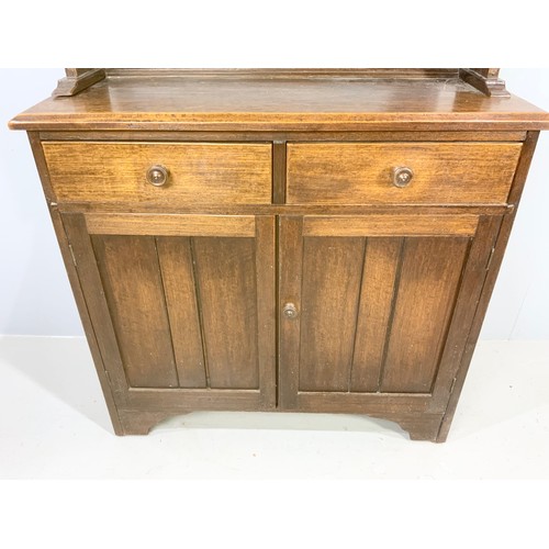 537 - OAK DRESSER WITH PLATE RACK 201cm TALL