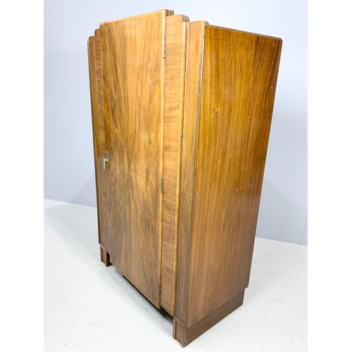 452 - AW-LYN ART DÉCOR WALNUT VENEERED BACHELOR’S WARDROBE 137cm TALL