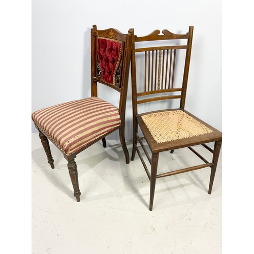 505 - INLAID EDWARDIAN CHAIR AND ONE OTHER