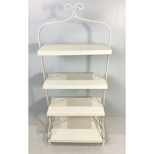 590 - FARROW AND BALL PAINTED SHELVES 139cm TALL