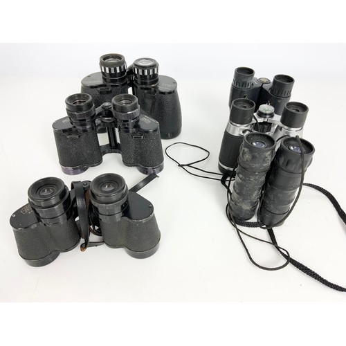 338 - 6 PAIRS OF BINOCULARS INC. CARL ZEISS 8X30, JENOPIER & SUPERFIELD