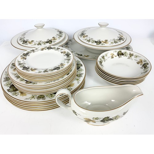 170 - ROYAL DOULTON LARCHMONT PART DINNER SERVICE AND A WEDGEWOOD ICE ROSE PART TEA SERVICE