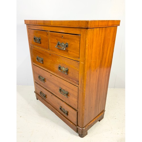 516 - EDWARDIAN CHEST OF TWO OVER THREE DRAWERS 104cm TALL