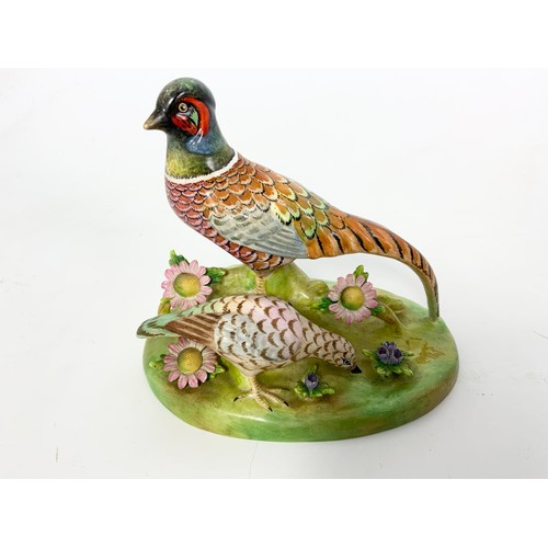 123 - BORDER FINE ARTS (SUNNY AFTERNOON) AND TWO OTHER DUCK ORNAMENTS WITH CROWN STAFFORDSHIRE PHEASANT MO... 