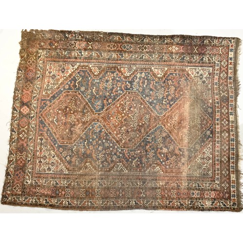 640 - RED GROUND RUG 266cm x 205cm