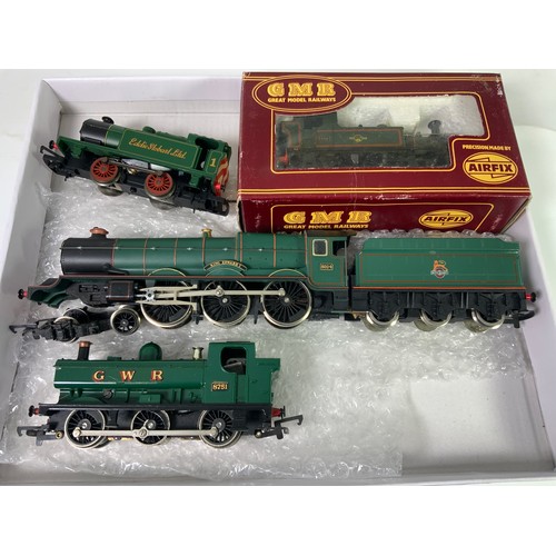 357 - GMR AUTO TANK GWR 1466 BOXED, U/B HORNBY KING CLASS, PANNIER & AN EDDIE STOBART TANK LOCO