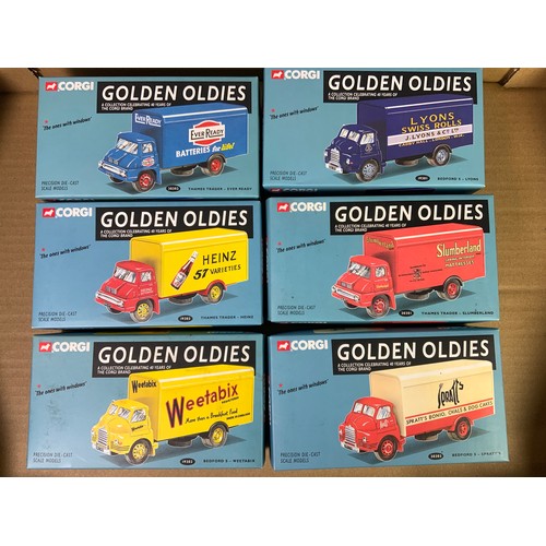132 - CORGI, BOXED. 6 X GOLDEN OLDIES LORRIES, APPEAR UNOPENED, ALL THAMES TRADER / BEDFORD S TYPE, WEETAB... 
