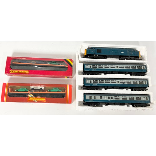 359 - 00 GAUGE MODEL RAILWAY HORNBY CLASS 37, 37130 U/B PLUS 3 INTERCITY MK 2 COACHES, TSO, TSO & BSO, & 2... 