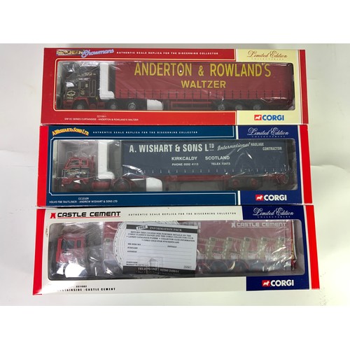 141 - CORGI 3 BOXED VG LIMITED EDITION LORRIES, APPEAR UNOPENED : CC11911 ERF EC SERIES CURTAINSIDE ANDERT... 
