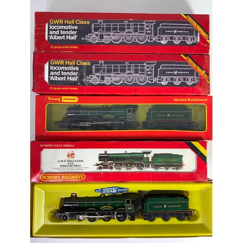 370 - HORNBY / TRIANG HORNBY 4 BOXED 4983 ALBERT HALL LOCOMOTIVES & A KNELLER HALL.