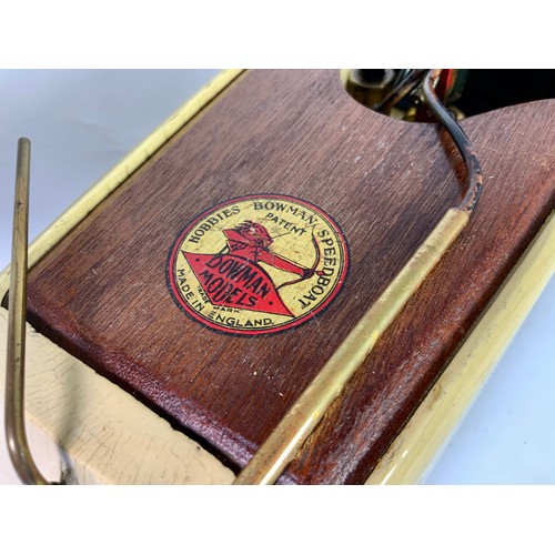 252 - A BOWMAN LIVE STEAM MODEL BOAT EAGLE, APPROX. 70 CM X 14 CM. A GOOD EXAMPLE IN ITS ORIGINAL WOODEN B... 