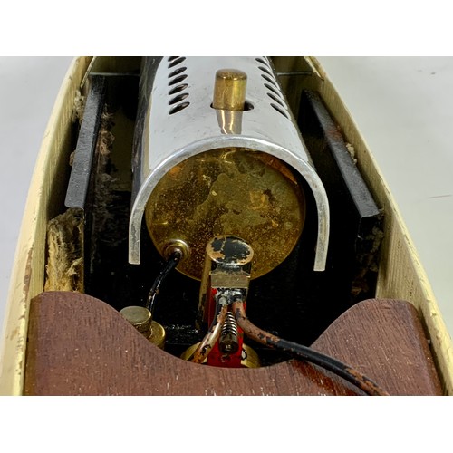 252 - A BOWMAN LIVE STEAM MODEL BOAT EAGLE, APPROX. 70 CM X 14 CM. A GOOD EXAMPLE IN ITS ORIGINAL WOODEN B... 