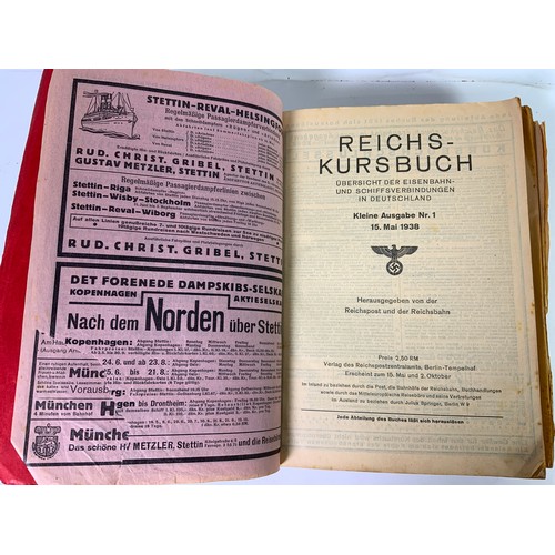 217 - A VERY SCARCE PRE WAR 1938 GERMAN RAILWAY TIMETABLE, REICHS-KURSBUCH, WITH MAP & SOMMER SUPPLEMENT