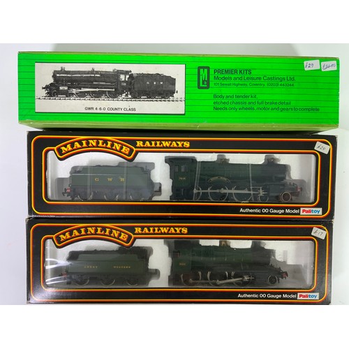 395 - PREMIER KITS GWR 4-6-0 COUNTY CLASS, BODY & TENDER, ETCHED KIT (NOT CHECKED), PLUS MAINLINE MOGUL & ... 