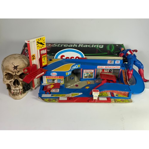 75 - MATCHBOX S-450 STREAK RACING SET (NOT CHECKED), ESSO GARAGE WITH LIFT AND PARKING, DR WHO THE TIME T... 