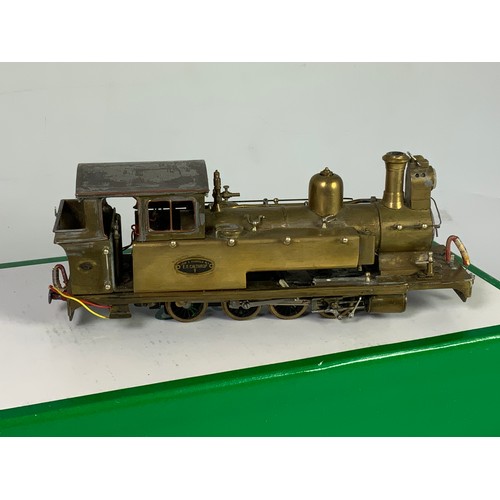 283 - BRASS KIT BUILT 0-8-0 TANK LOCOMOTIVE LEEK & MANIFOLD  TANK, E R CALTHROP, MAYBE 0M SCALE, ELECTRIC ... 