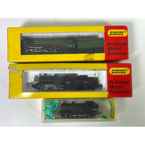 316 - MINITRIX 2 BOXED LOCOMOTIVES N203 70000 BRITANIA & N202 46400 IVATT 2, & A SPARES / REPAIR JINTY 3F