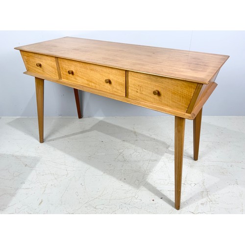 636 - G PLAN TYPE DESK/DRESSING TABLE, STOOL AND POT CUPBOARD