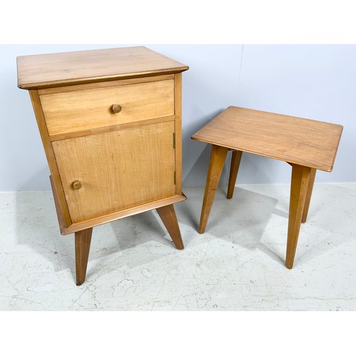 636 - G PLAN TYPE DESK/DRESSING TABLE, STOOL AND POT CUPBOARD