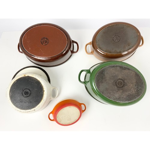 461 - 5 LE CRUESET COOKING POTS WITH COVERS