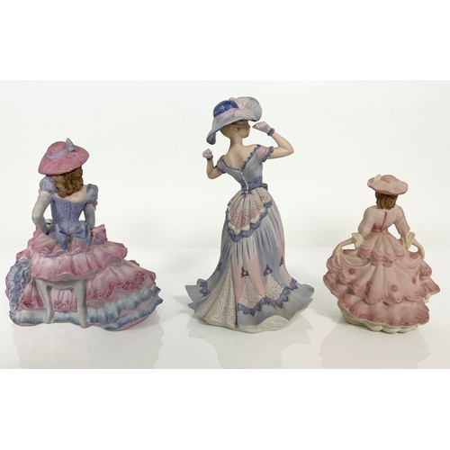 137 - 3 COALPORT FIGURINES REGENTS PARK, COVENT GARDEN & ELIZABETH TALLEST 21cm