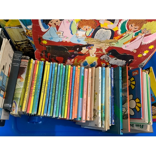 69 - TWO BOXES OF OLD & ASSORTED CHILDRENS BOOKS INC LADYBIRD BOOKS, BEATRIX POTTER ETC.