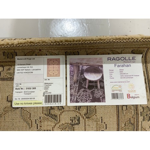 691 - RAGOLLE BEIGE CARPET FARAHAN PATTERN 340cm x 240cm