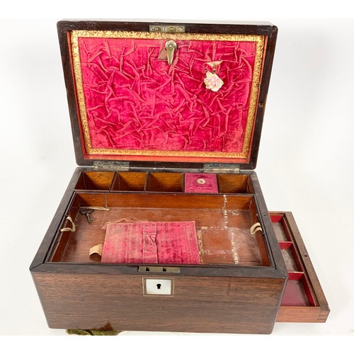 362 - 3 TREEN BOXES INCLUDING SEWING BOX