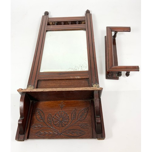 65 - SMALL EDWARDIAN HALL MIRROR WITH SHELF AF