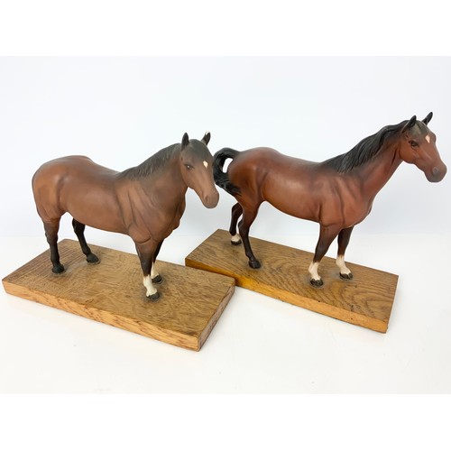 108 - 4 BESWICK MODELS OF HORSES ON PLINTHS INC BLACK BEAUTY